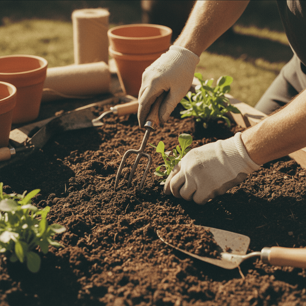 Detailed landscaping project work showing professional craftsmanship