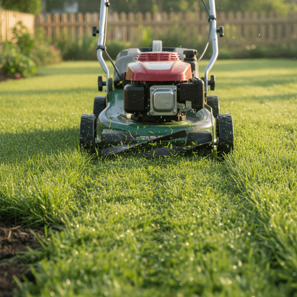 Precision mowing action shot