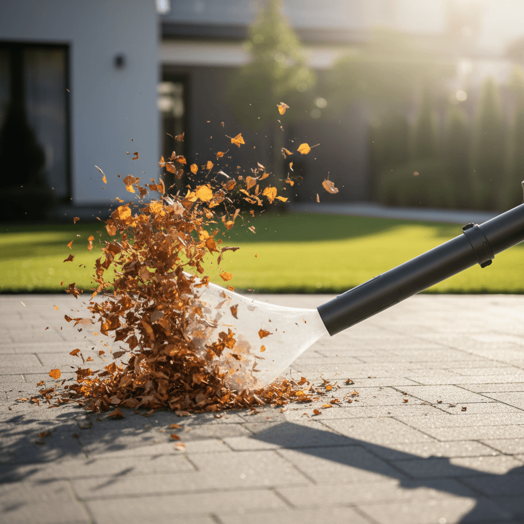 Thorough blowing with leaf blower