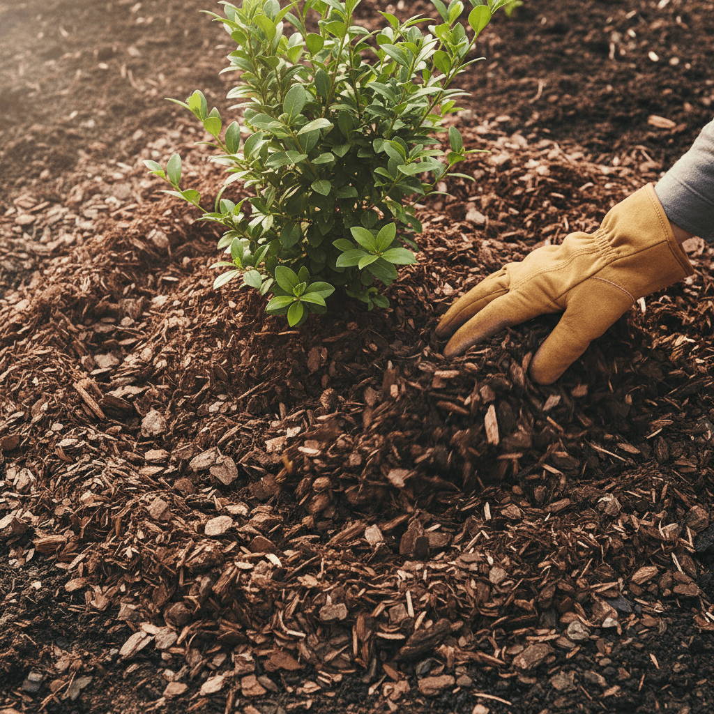 Mulch installation process