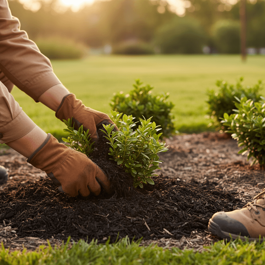 General landscaping and flower bed maintenance work