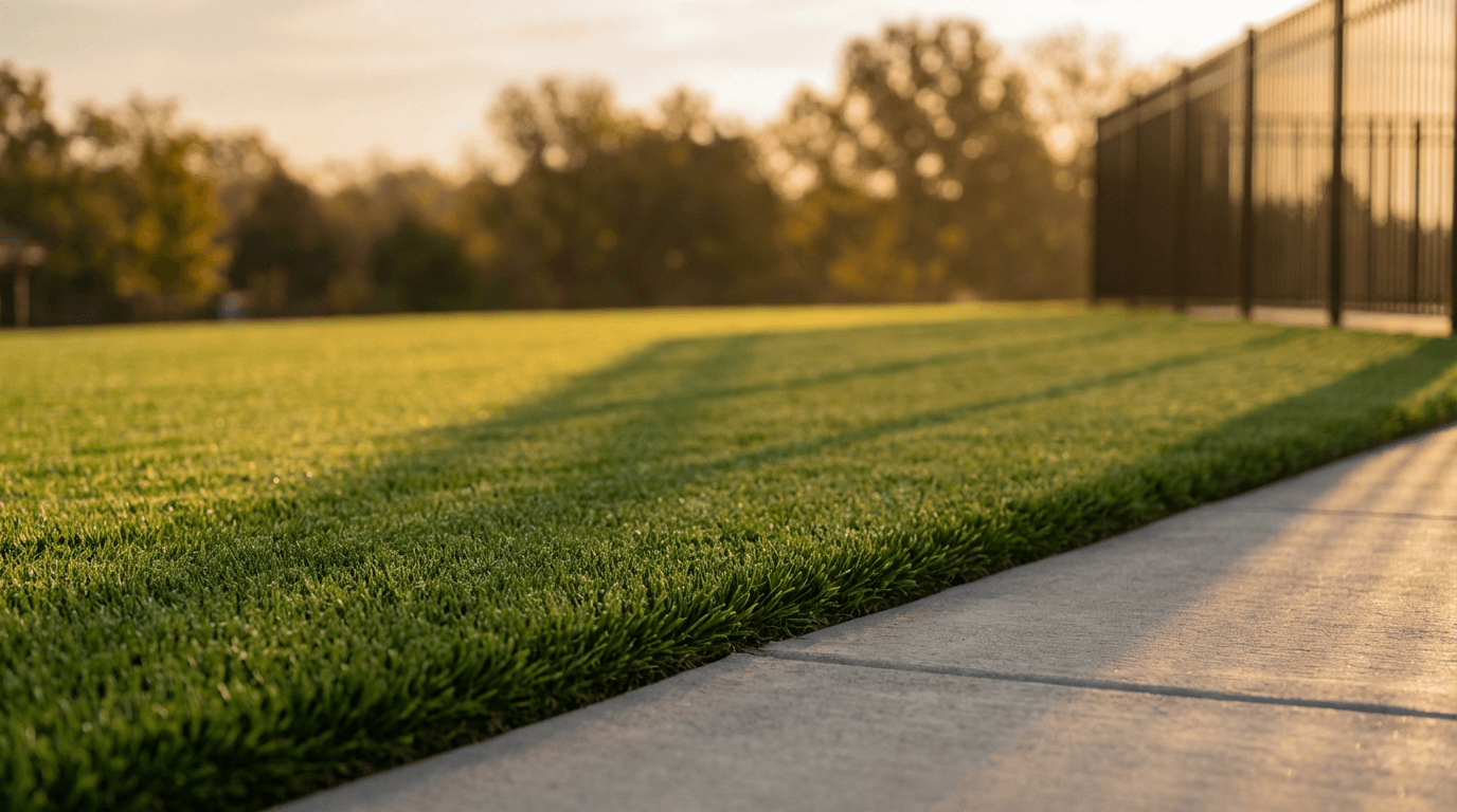 Professional lawn mowing and edging in Oklahoma City residential yard